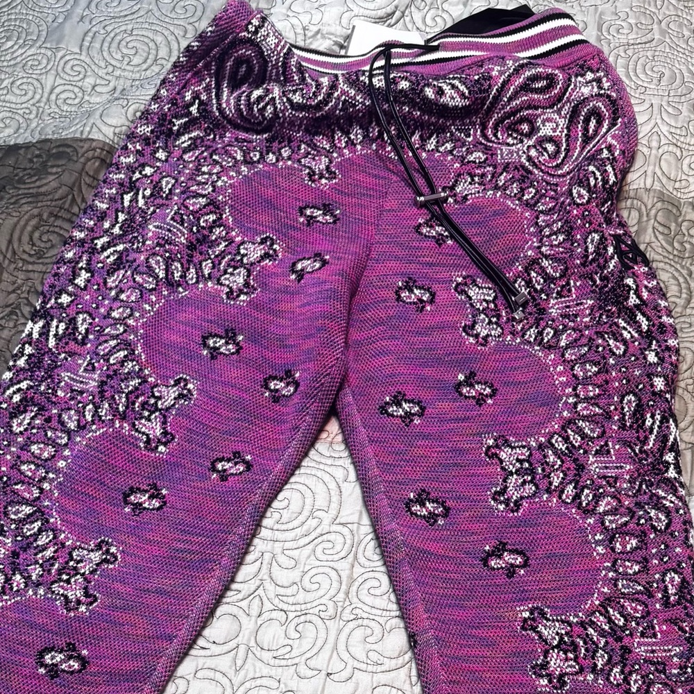 AMIRI Purple Patterned Sweatpants